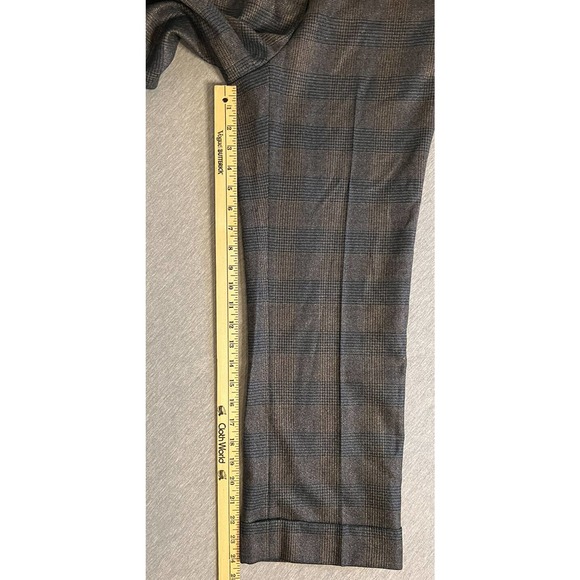 Via Masini 80 Womens Textured Check Pants Brown Bronze Thread Size IT40 US6 EUC - Picture 6 of 10